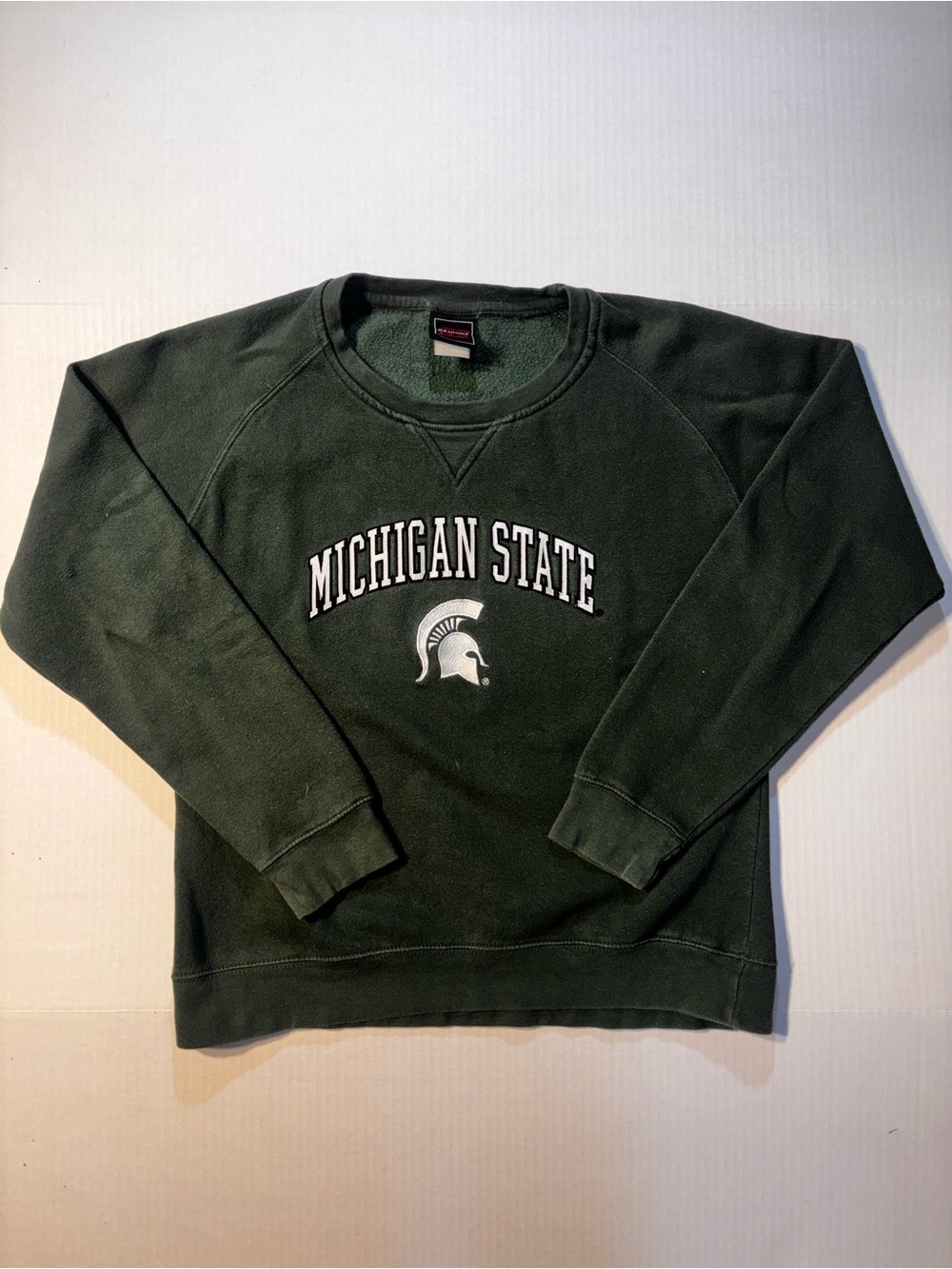 Vtg Michigan State Spartans Y2K Green NCAA College Crewneck Sweatshirt Sz M